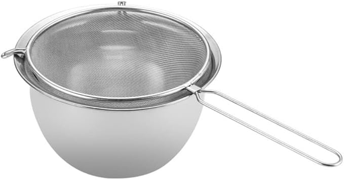Lurrose 8 Inches Single Layer Mesh Strainer Spoon Clip Pasta Strainer Skimmer Spoon Bowl