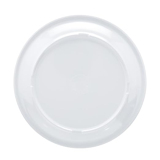 Amazon Basics Melamine Plastic Plate, Dishwasher Safe, BPA Free, 6 Piece Set, 9 in, White