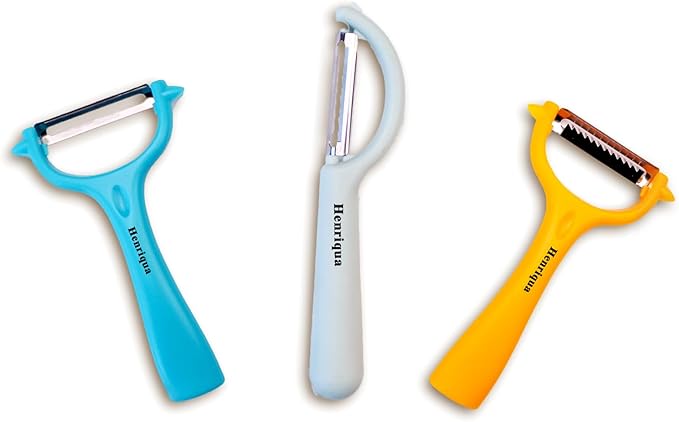 Vegetable Potato Peelers 3 Piece Set, I and Y Carrot Peeler, Stainless Steel Julienne Peeler，for Apple Fruit Carrot Zucchini Cucumber Potatoes PP Non-Slip Handle
