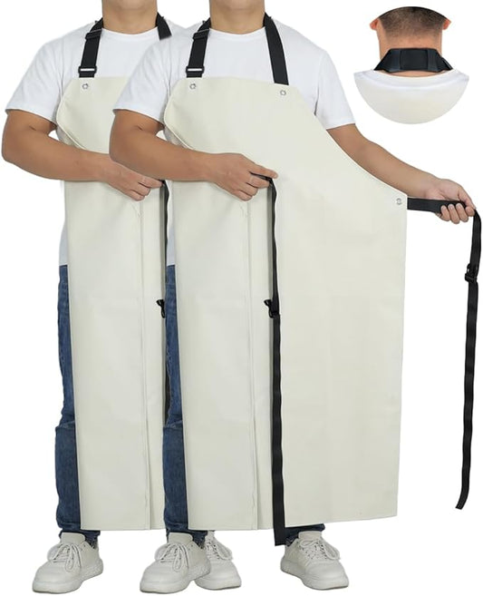 Thick Rubber Apron, Waterproof Apron Butcher Heavy Duty Chemical Resistant Adjustable Work Apron