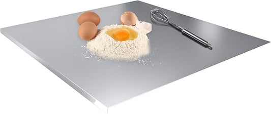 KORVOS Stainless Steel Cutting Boards for Kitchen, Food Grade 304 Stainless Steel Cutting Board with Lip, Metal Prep Board for Meat Fruits & Baking, 15.7" x 19.7"