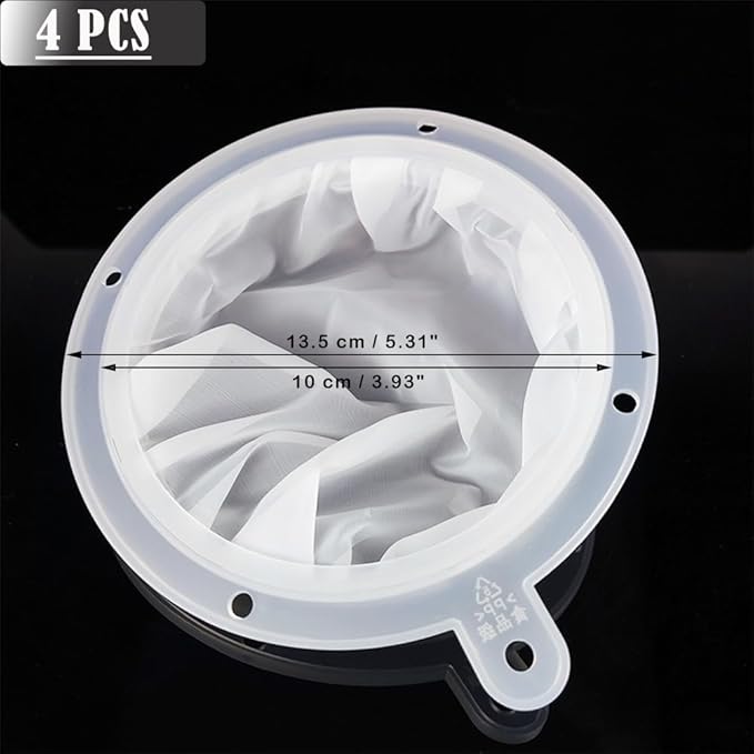 4Pcs 200 Mesh Filter Milk Strainer Nylon Mesh Strainer Fine Mesh Strainer Food Juice Filter for Yogurt Milk Tea Wine Plastic Mesh Colander
