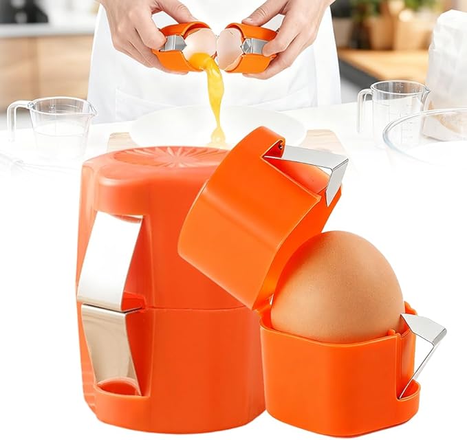 Egg Shell Opener, 2026 New Egg Cutter Egg Cracker Tool Multifunctional Egg Cutter Multipack, Upgrade Egg Peeler Separator for Raw Eggs Cracker Tool Cutter Kitchen Gadgets (1, Orange)