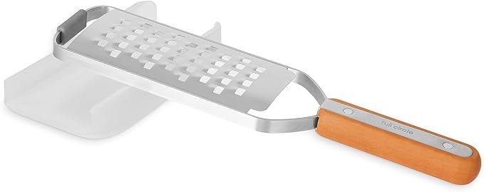 Full Circle Grate Expectations, Stainless Steel Coarse Grater with Food Catcher: Precision Grating, Easy Storage, and Eco-Friendly Design - Makes a Great Cheese, Vegetable, and Potato Grater