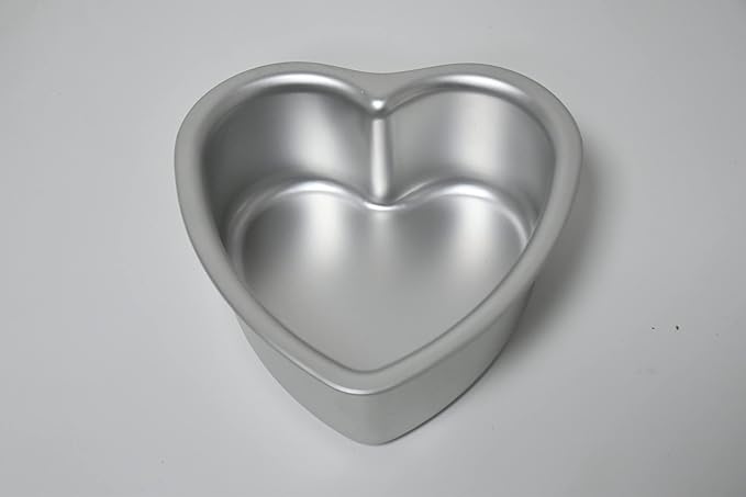 kefyixc Heart-shaped cake pan, heart-shaped cake tin, aluminum, 6-inch heart-shaped-pan, for weddings, parties, family and other occasions cake (6 x 3 Inch,Set of 2)