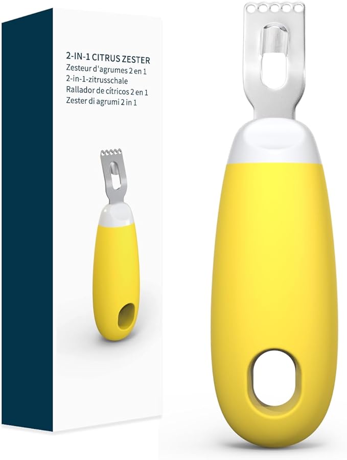 KITCHENDAO Citrus Lemon Peeler Zester Tool and 3-in-1 Herb Chopper Mincer Roller Cutter Slicer