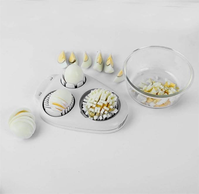 SLHZA 3 In 1 Egg Slicer，Egg Slicer For Hard Boiled Eggs，With Stainless Steel Cutting Wires Multifunction Wedges Slicing Kitchen Accessories Durable Slices