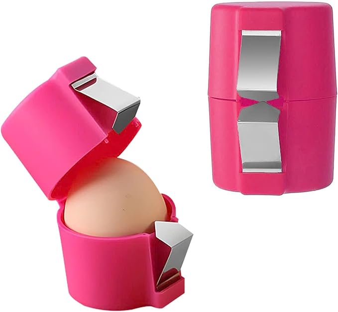 Egg Shell Opener, Egg Opener, Egg Cracker Tool for Raw Eggs, Egg Shell Opener Cutter Tool, Handheld Egg Slicer, Egg Cracker and Separator for Cooking,Eggs Breaker Multifunctional (pink)