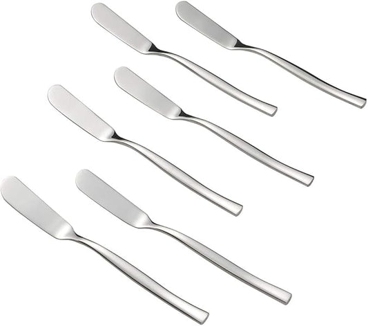 Idotry 6-Piece Stainless Steel Butter Knives, Cheese/Butter Spreaders, 6.32-INCH