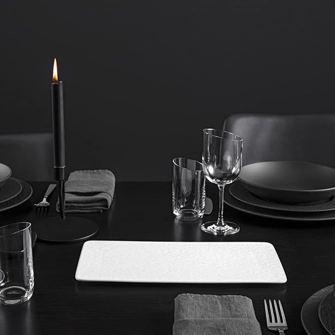 Villeroy & Boch Manufacture Rock Blanc Rectangular Serving Platter White for Meat, Fish and Vegetables, Premium Porcelain