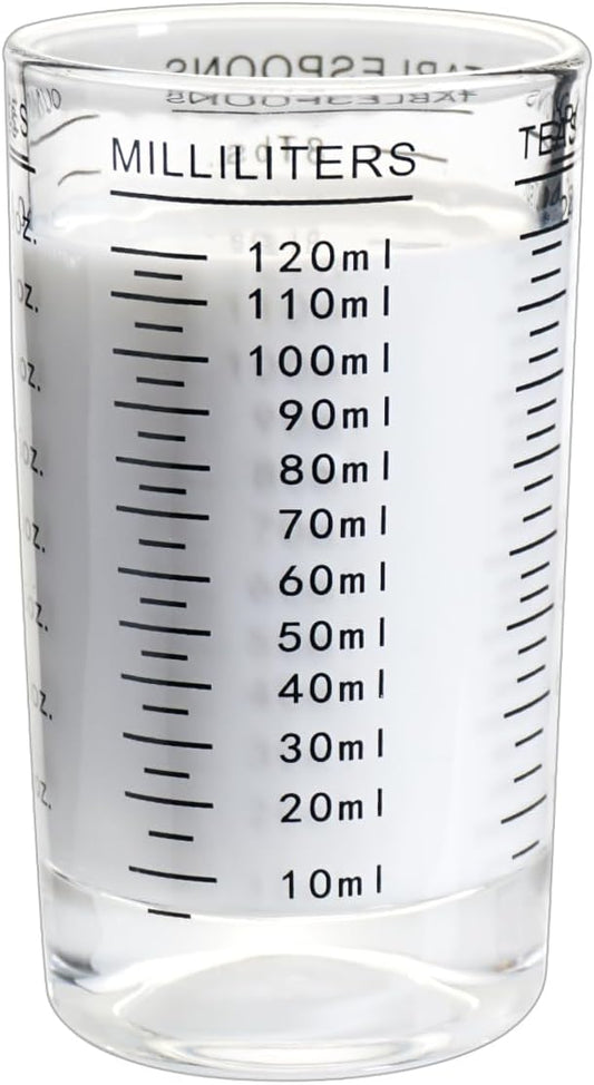 Measuring Cup 4 Ounce/120ML Shot Glass Liquid Heavy High Espresso Glass Cup (Black)