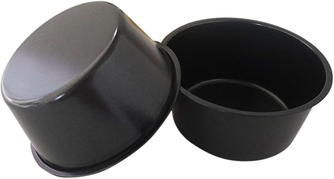 LoveDeal Muffin Pan Individual, 6Pcs Jumbo Muffin Tin Set, Nonstick Round Cupcake Pan for Baking Muffins, Popover, Egg Tarts, Quiche - Carbon Steel, Black