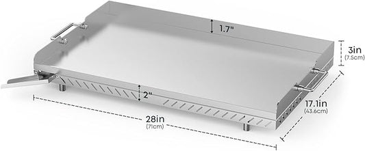 Stanbroil Stainless Steel Flat Top Griddle for Camp Chef 4 Burner Grills, FTG600, FTG900PG, Replacement for FTG600P, Cooking Dimensions: 28" x 17"