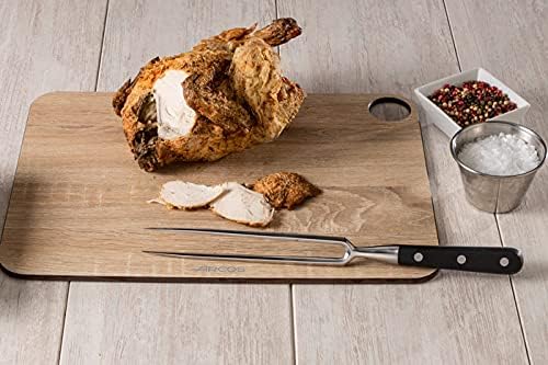 Arcos Forged Carving Fork 7 Inch Nitrum Stainless Steel. 180 mm Blade. Very useful utensil that provides absolute stability for chopping roast meat with a carving knife. Series Riviera. Color Black