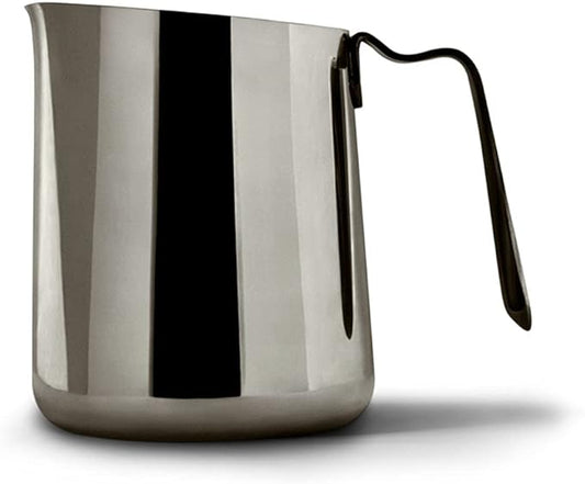 Fellow Eddy Steaming Pitcher - Milk Frother Pitcher with Fluted Spout, Premium Barista Tools for Precision Latte Art, 18/8 Stainless Steel, Graphite, 12oz Jug