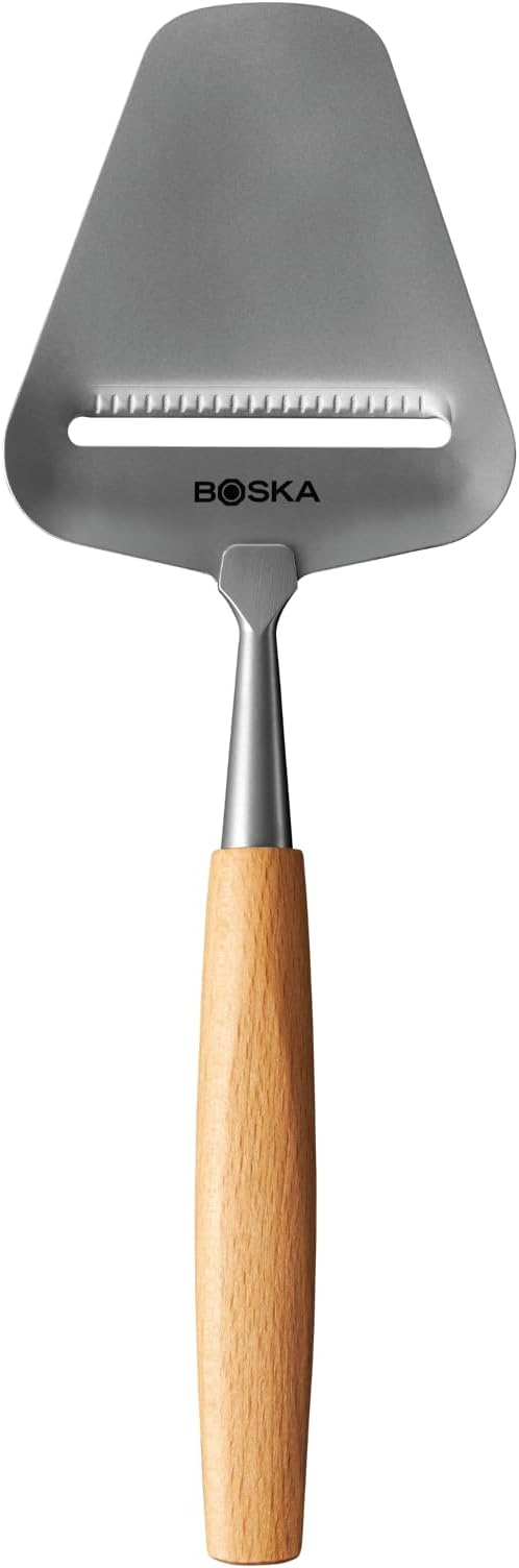Boska cheese slicer Amigo/Slicer for mature and aged cheese/Ergonomic handle/Stainless steel/Beech wood/Non-stick thanks to BSF treatment/Also for slicing vegetables