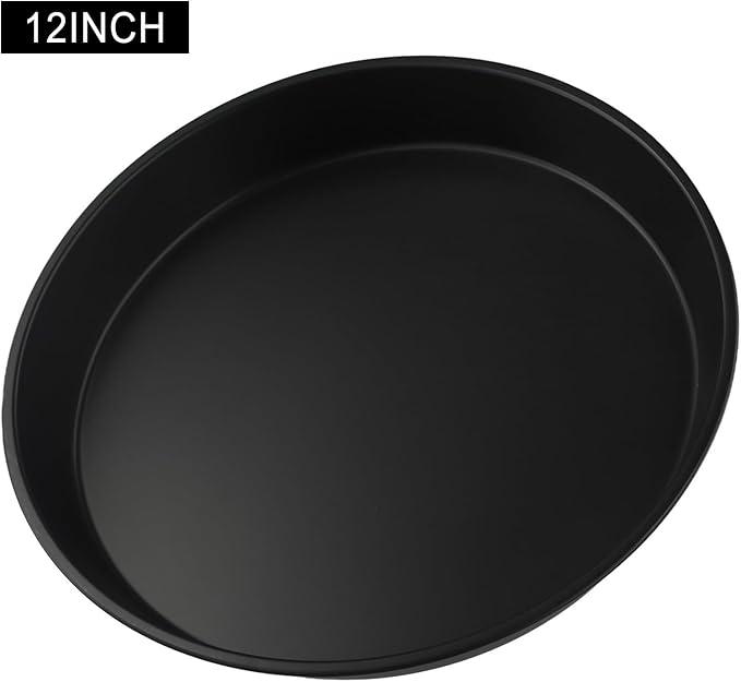 12 Inch Carbon Steel Pizza Pan Round Microwave Oven Baking Tray Non-Stick Cooking Dish For Home Kitchen