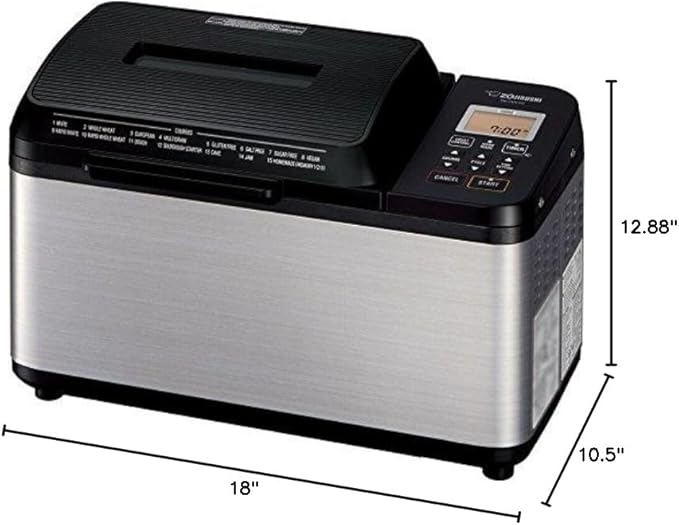 Zojirushi BB-PDC20BA Home Bakery Virtuoso Plus Breadmaker, 2 lb. loaf of bread