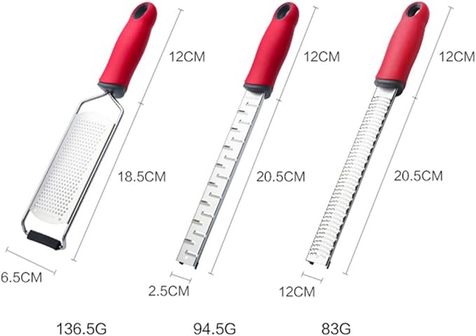 Kitchen Graters Set of 3 Stainless Steel Handheld Zester, Razor Sharp Teeth High Performance for Vegetables, Fruits, Cheese, Chocolate,3pcs