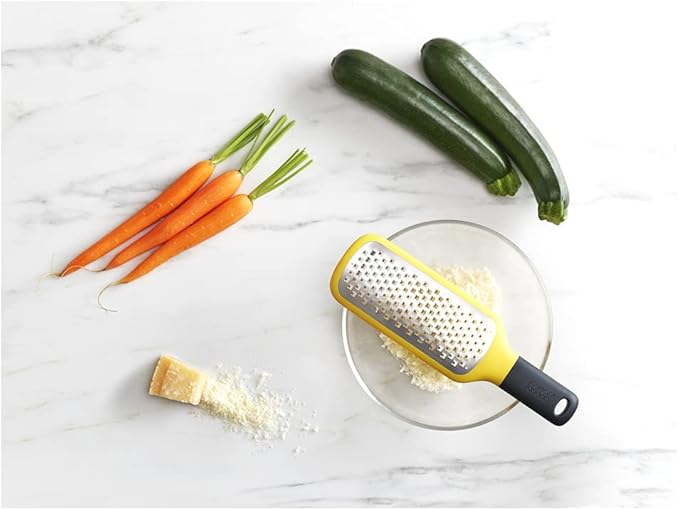 Joseph Joseph 20169 GripGrater Paddle Grater with Easy-grip Handle, Coarse Stainless-Steel Blades, Yellow
