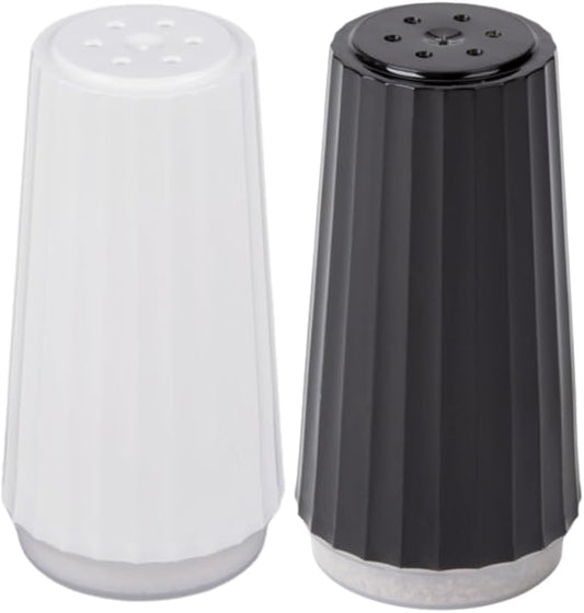 Disposable Salt and Pepper Shakers by Global Basics (24)- Plastic Shaker Sets for Parties, Restaurants, Picnics, Cookouts - Prefilled Salt and Pepper Shakers with 4oz. Salt, 1.5oz. Pepper - 24-Pack