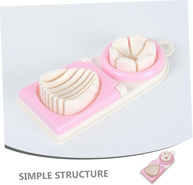 VICASKY Heavy Duty Multi Functional Egg Slicer and Cutter for Hard Boiled Eggs Strawberries and Soft Fruits Kitchen Fruit and Vegetable Wire Slicer Easy to Use and Clean Pink