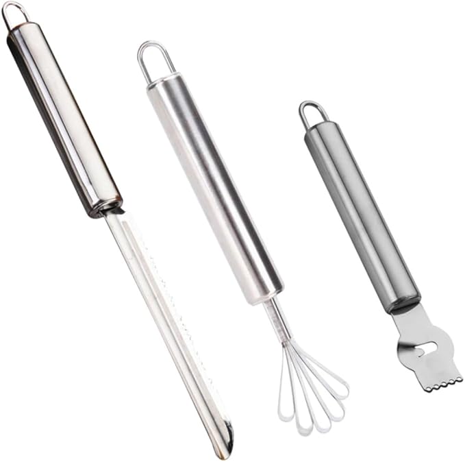 Unomor 3pcs Stainless Steel Lemon Zester Fruit Grater Multifunctional Kitchen Gadget for Cheese Lemons Citrus Peeling for Bars Home Restaurants