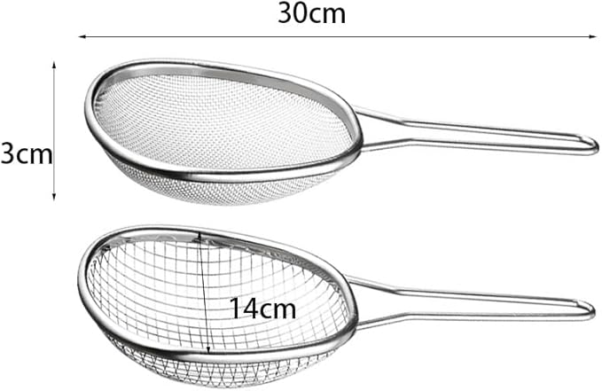 Stainless Steel Ladle Strainer for Cooking and Frying, Food Strainer Colander Stainless Steel Mesh Strainer Pasta Spaghetti Strainer Frying Spoon