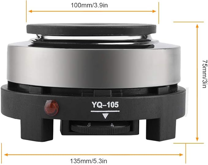 Jerliflyer 110V Mini Electric Stove,Portable 500W Multifunctional Stove Kitchen Dormitory Camping for Soup Coffee Porridge Hot Pot