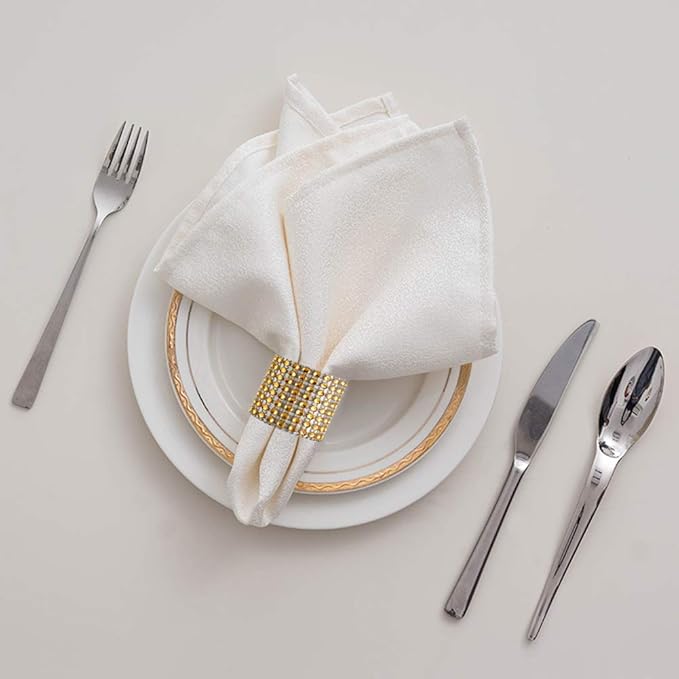 Accmor 50pcs Napkin Rings, Gold Napkin Rings Buckles for Table Decorations, Wedding, Dinner, Party, DIY Decoration