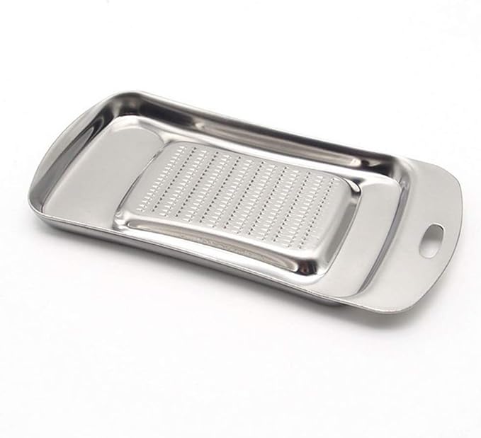 Stainless Steel Ginger Grater, Lemon Zester Cheese Grater Nutmeg Grinder Wasabi Garlic Grinding Tools for Vegetable Ginger Wasabi Sushi Sashimi Mini Size Food, Grate (Silver_2)
