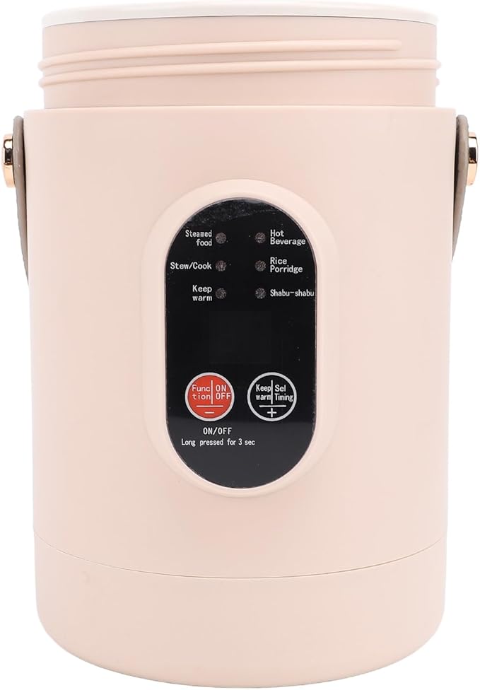 TOPINCN Mini Electric Cooker, Visual Lid, Portable Stewing Pot 500W, Hot Pot Electric, Comfortable Grip, Suitable for Home, Travel, Camping (US Plug 110V)
