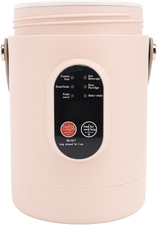 TOPINCN Mini Electric Cooker, Visual Lid, Portable Stewing Pot 500W, Hot Pot Electric, Comfortable Grip, Suitable for Home, Travel, Camping (US Plug 110V)