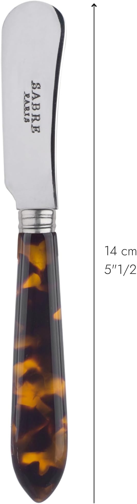 Sabre Paris - Set of 2 Spreader Knives 5.5 inches - Tortue Collection - Perfect for Butter, Tapenades, Spreads - Stainless Steel & Acrylic - Dishwasher Safe - Scaled Effect