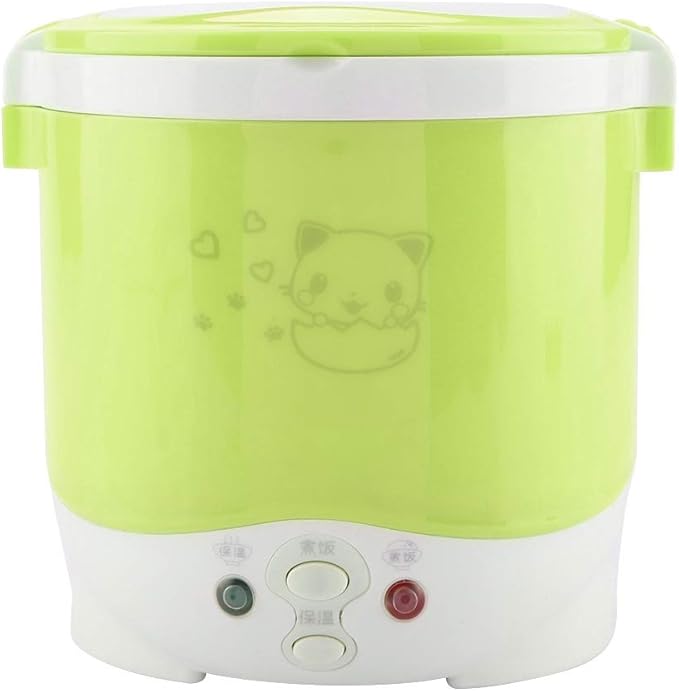 Rice cooker,Rice Cooker Small,Rice Cooker 6 Cup,1L Rice Cooker,Steamer,12v Electric Lunch Box for Car Electric Food Steamer Fast Cooking Fully Automatic Pot for Travel