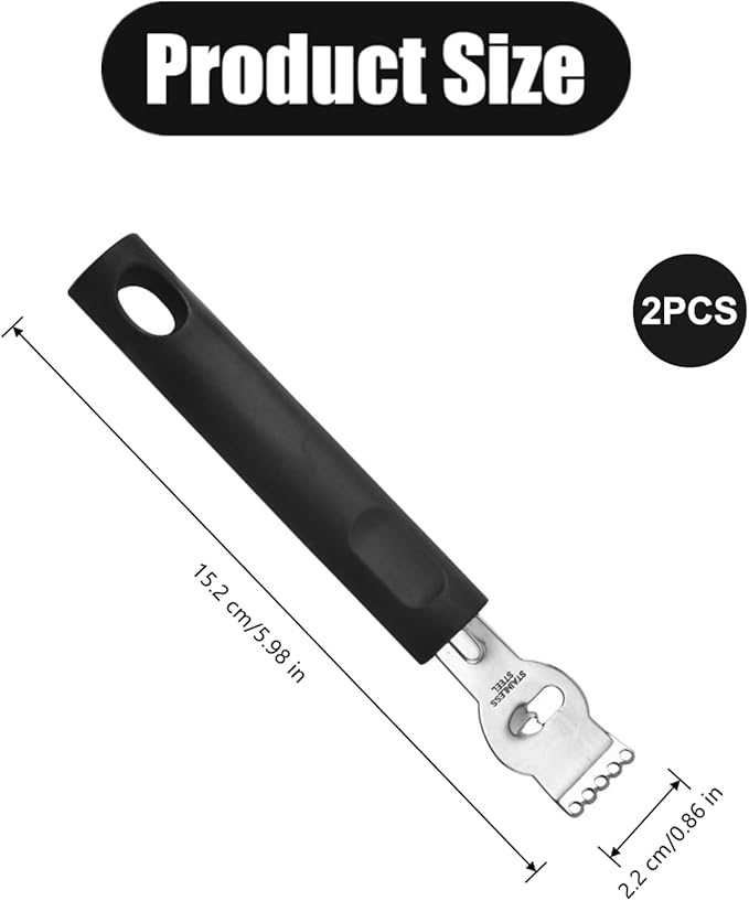 2 PCS Lemon Zester Tool Professional Citrus Peeler Citrus Zester Tool Stainless Steel Channel Knife Orange Peeler Tool Lemon Peeler for Kitchen Bar Restaurant Bartender Accessories