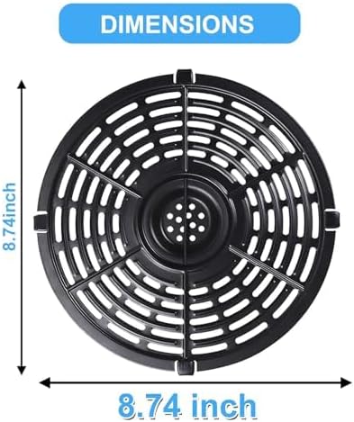 GCQ Air Fryer Grill Pan for Power XL 5QT Air fryer, 8.7'' Non-Stick Air Fryer Accessories Replacement Parts Tray Rack Grill Plate, Dishwasher Safe