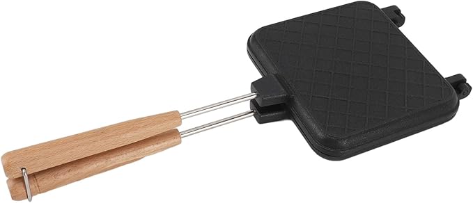 Double Sided Frying Pan, Stovetop Sandwich Maker with Non Stick Coating, Aluminum Flip Pan for Gas and Induction Stoves, Family Breakfast Sandwich Press