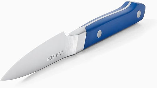 Misen 3.5‑Inch Paring Knife 2.0 - AICHI ACUTO440 High‑Carbon Stainless Steel, Rust‑Proof Blade - Ergonomic Spine, Precision Peeling, Trimming, and Slicing - Lightweight & Versatile - Blue