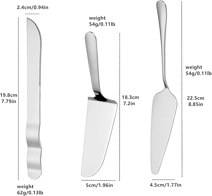 Enbar Cake Knife and Server Set Wedding Stainless Steel Cake Cutting Set For Wedding Include Cake Cutter And Cake Perfect For Wedding, Birthday, Parties and Events