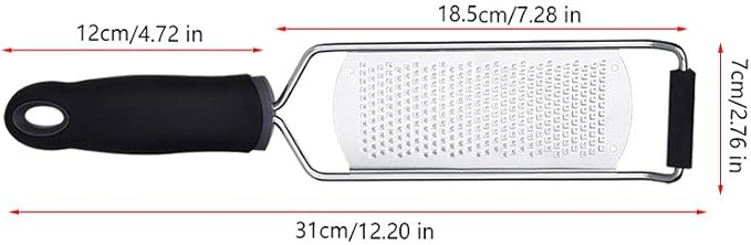 Zester Grater, Lemon Zester Cheese Grater, Parmesan Cheese, Ginger, Garlic, Chocolate, Soft Grip Handle, Fine Stainless Steel Blades with Protector, Fruit Chocolate Kitchen Tools