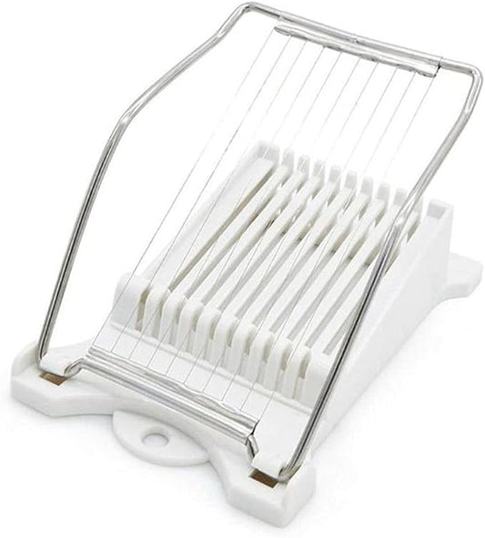 Hoshen Luncheon Meat Slicer, Egg Cutter, Fruit Soft Cheese Slicer, Strengthened Stainless Steel Cutting Line, 10 Slices Evenly Cut，Original Box,White