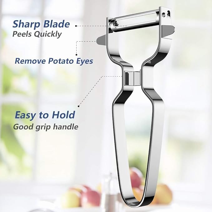 Vegetable Peeler Stainless Steel for Kitchen - Y Peeler Safe to Use, Veggie Potato Fruit Carrot Cucumber Peeler, Easy to Peel and Clean