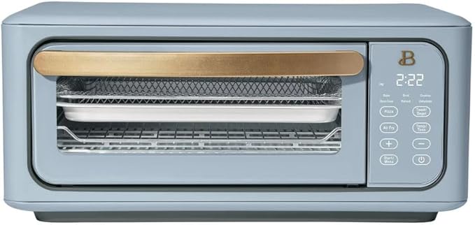 Beautiful by Drew Infrared Air Fry Toaster Oven 1800W with 9-Slice Capacity and Multi-Function Cooking (CORNFLOWER BLUE)