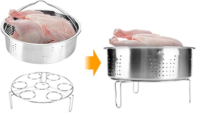 Steamer Basket for Instant Pot Pressure Cookers Pots Accessories Steamer Basket with Egg Steamer Rack Steamer Divider (Steamer Basket)