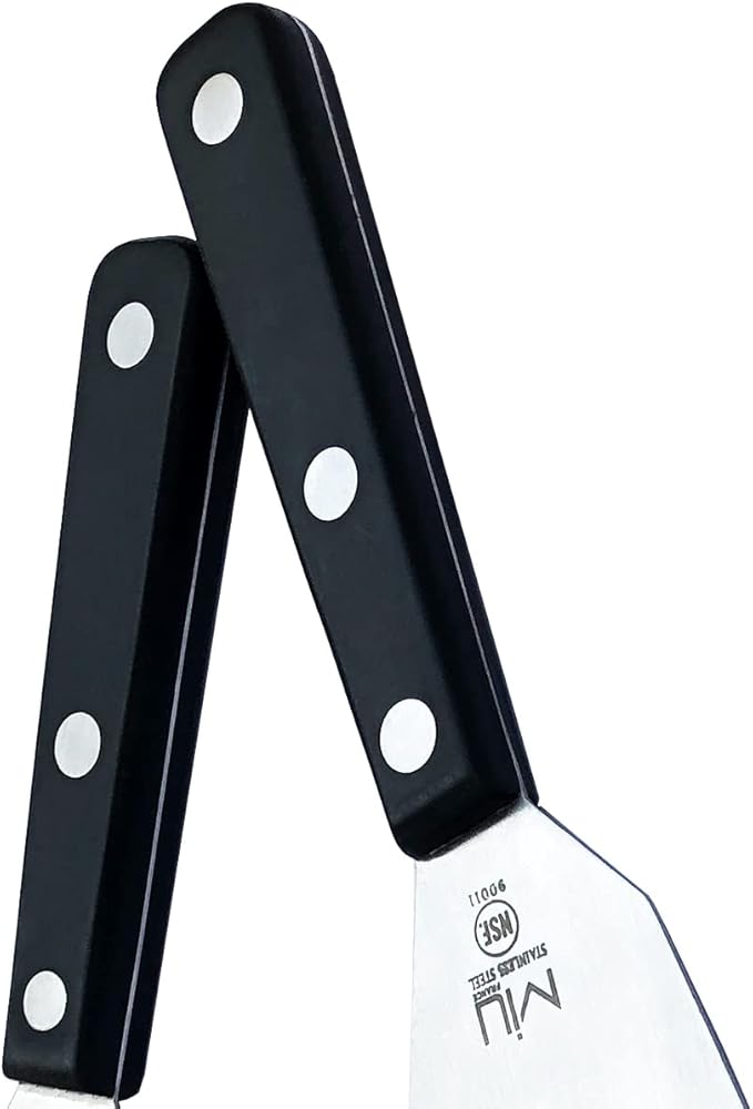 WALLFARM Fish Spatula 2-Piece Set - Pro-Grade Stainless Steel Slotted Turner - Thin Flexible Metal Flipper for Fish, Eggs, Burgers, Veggies - Perfect for Grilling & Frying - 11" & 13.78"