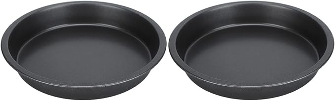 TOPINCN Pizza Pan,2Pcs Non Stick Pizza Pan Deep Thickened Carbon Steel Baking Pan for Kitchen Bakery(9 inches)