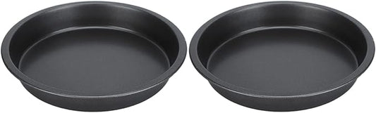 TOPINCN Pizza Pan,2Pcs Non Stick Pizza Pan Deep Thickened Carbon Steel Baking Pan for Kitchen Bakery(9 inches)