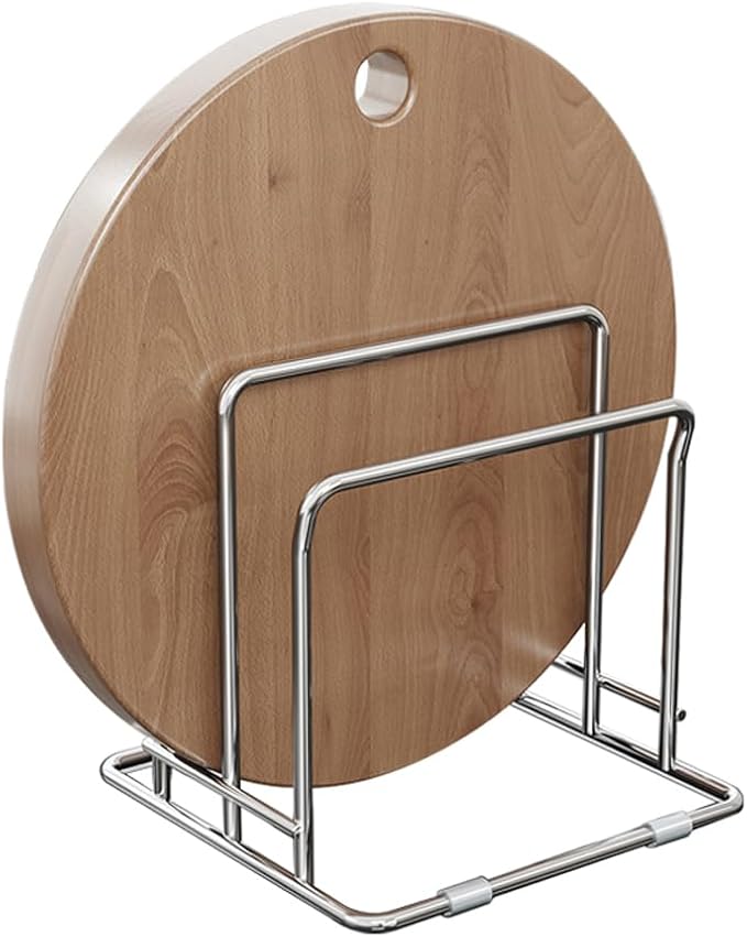 Cutting Board Holder Stainless Steel Wire Chopping Board Stand Cutting Board Storage Rack Organizer with 2 Slots for Kitchen Countertop (2 Slots)