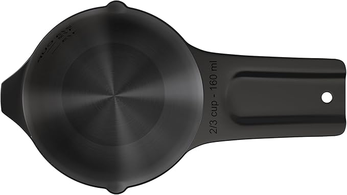 Color Up ⅔ Cup Measuring Cup (160 ml) – Premium Black Stainless Steel, Accurate for Wet & Dry Ingredients, Embossed Markings, Easy-Pour Spouts, Dishwasher-Safe, Kitchen Essential